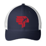 Logo-Trucker-hat-bluewhite-fitted-front